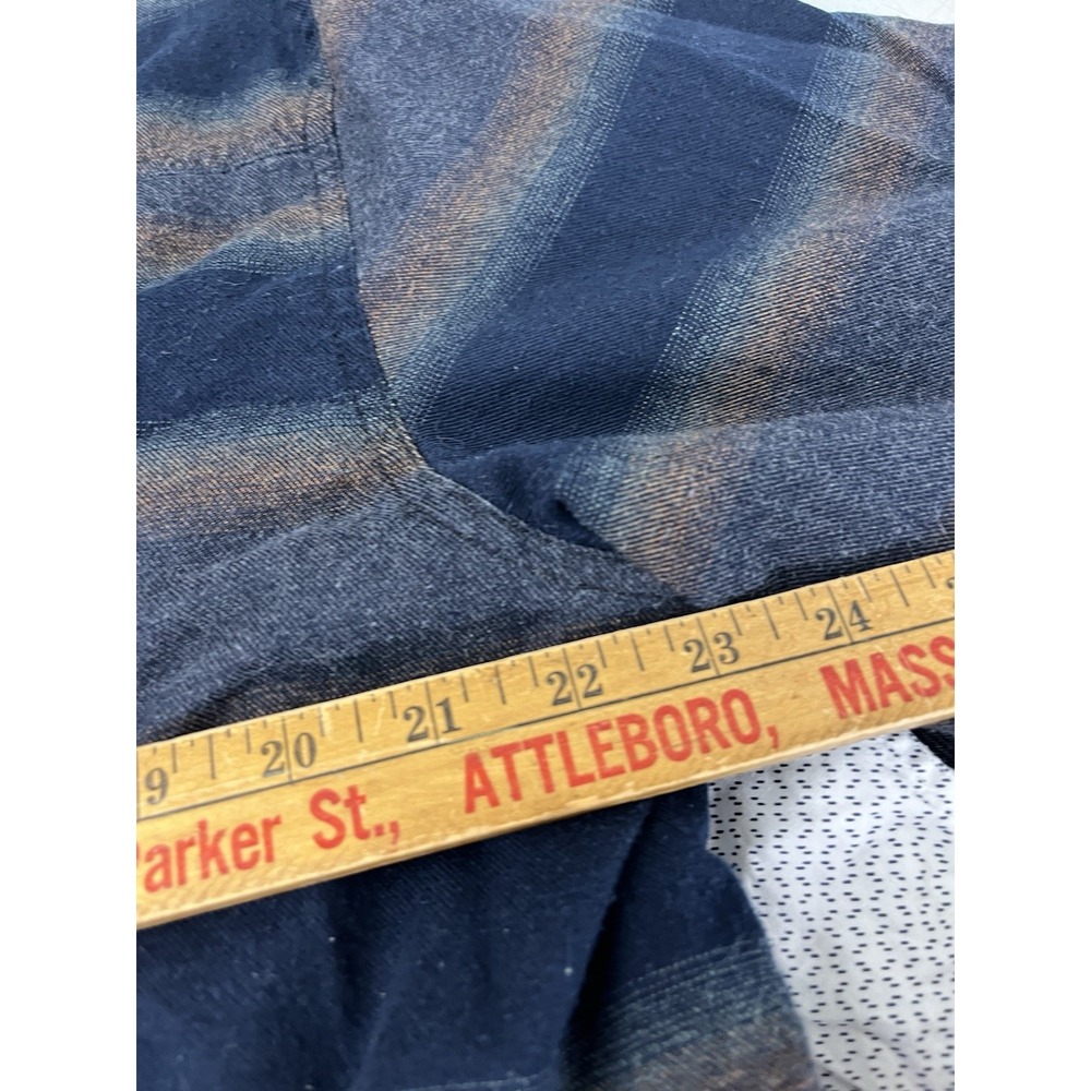 Prana Men's Lybek Long Sleeve Flannel Shirt Jacket Shacket Blue Plaid Xl - Picture 5 of 6
